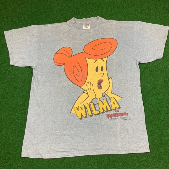 Vintage The Flintstones Wilma Shirt Mens L Blue 1993 Cartoon Promo 90s USA Tee - Picture 2 of 10